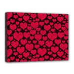 Valentines Day Hearts Pattern Love Red Canvas 16  x 12  (Stretched)