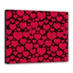 Valentines Day Hearts Pattern Love Red Canvas 20  x 16  (Stretched)