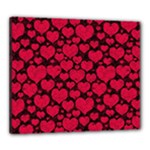 Valentines Day Hearts Pattern Love Red Canvas 24  x 20  (Stretched)