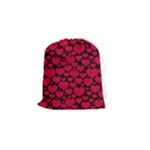 Valentines Day Hearts Pattern Love Red Drawstring Pouch (Small)