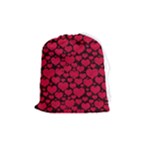 Valentines Day Hearts Pattern Love Red Drawstring Pouch (Medium)