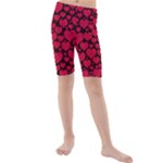 Valentines Day Hearts Pattern Love Red Kids  Mid Length Swim Shorts