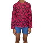 Valentines Day Hearts Pattern Love Red Kids  Long Sleeve Swimwear