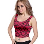 Valentines Day Hearts Pattern Love Red Crop Top