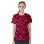 Valentines Day Hearts Pattern Love Red Women s Cotton T-Shirt