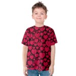 Valentines Day Hearts Pattern Love Red Kids  Cotton T-Shirt