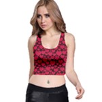 Valentines Day Hearts Pattern Love Red Racer Back Crop Top