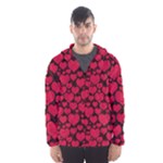 Valentines Day Hearts Pattern Love Red Men s Hooded Windbreaker