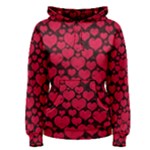 Valentines Day Hearts Pattern Love Red Women s Pullover Hoodie