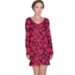 Valentines Day Hearts Pattern Love Red Long Sleeve Nightdress