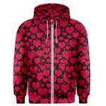 Valentines Day Hearts Pattern Love Red Men s Zipper Hoodie