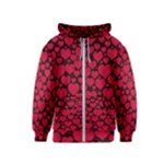 Valentines Day Hearts Pattern Love Red Kids  Zipper Hoodie