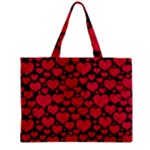 Valentines Day Hearts Pattern Love Red Zipper Mini Tote Bag