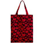 Valentines Day Hearts Pattern Love Red Zipper Classic Tote Bag