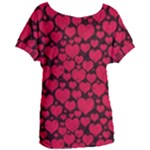 Valentines Day Hearts Pattern Love Red Women s Oversized T-Shirt