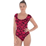 Valentines Day Hearts Pattern Love Red Short Sleeve Leotard 