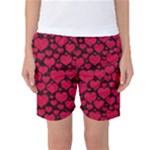 Valentines Day Hearts Pattern Love Red Women s Basketball Shorts