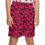 Valentines Day Hearts Pattern Love Red Kids  Basketball Shorts