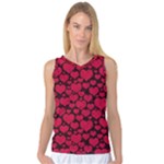 Valentines Day Hearts Pattern Love Red Women s Basketball Tank Top