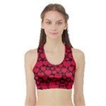 Valentines Day Hearts Pattern Love Red Sports Bra with Border