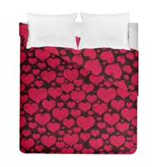 Valentines Day Hearts Pattern Love Red Duvet Cover Double Side (Full/ Double Size) from ArtsNow.com