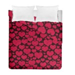 Valentines Day Hearts Pattern Love Red Duvet Cover Double Side (Full/ Double Size)