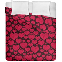 Valentines Day Hearts Pattern Love Red Duvet Cover Double Side (California King Size) from ArtsNow.com