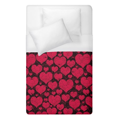 Valentines Day Hearts Pattern Love Red Duvet Cover (Single Size) from ArtsNow.com