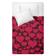 Valentines Day Hearts Pattern Love Red Duvet Cover Double Side (Single Size) from ArtsNow.com