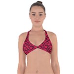 Valentines Day Hearts Pattern Love Red Halter Neck Bikini Top