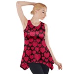 Valentines Day Hearts Pattern Love Red Side Drop Tank Tunic