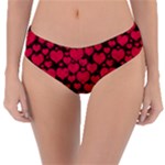 Valentines Day Hearts Pattern Love Red Reversible Classic Bikini Bottoms