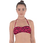 Valentines Day Hearts Pattern Love Red Tie Back Bikini Top