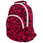 Valentines Day Hearts Pattern Love Red Rounded Multi Pocket Backpack