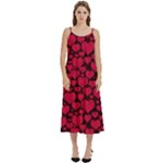 Valentines Day Hearts Pattern Love Red Casual Spaghetti Strap Midi Dress