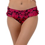 Valentines Day Hearts Pattern Love Red Frill Bikini Bottoms