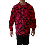 Valentines Day Hearts Pattern Love Red Kids  Hooded Windbreaker