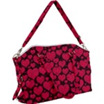 Valentines Day Hearts Pattern Love Red Canvas Crossbody Bag