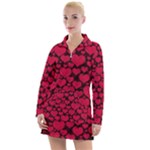 Valentines Day Hearts Pattern Love Red Women s Long Sleeve Casual Dress