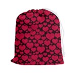 Valentines Day Hearts Pattern Love Red Drawstring Pouch (2XL)