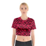 Valentines Day Hearts Pattern Love Red Cotton Crop Top