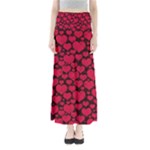 Valentines Day Hearts Pattern Love Red Full Length Maxi Skirt