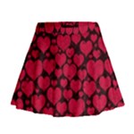 Valentines Day Hearts Pattern Love Red Mini Flare Skirt