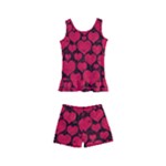 Valentines Day Hearts Pattern Love Red Kids  Boyleg Swimsuit