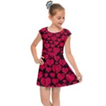 Valentines Day Hearts Pattern Love Red Kids  Cap Sleeve Dress