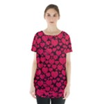 Valentines Day Hearts Pattern Love Red Skirt Hem Sports Top