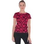 Valentines Day Hearts Pattern Love Red Short Sleeve Sports Top 