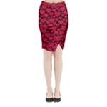 Valentines Day Hearts Pattern Love Red Midi Wrap Pencil Skirt