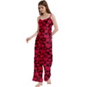 Spaghetti Top Long Pants Satin Pajamas Set 