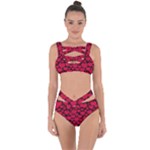 Valentines Day Hearts Pattern Love Red Bandaged Up Bikini Set 